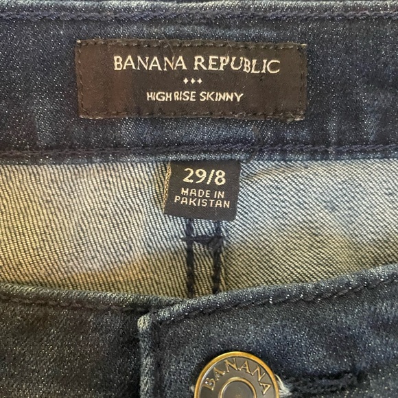 Banana Republic Dark Blue High Rise Skinny Jeans, Size 29 / 8 - Picture 4 of 7